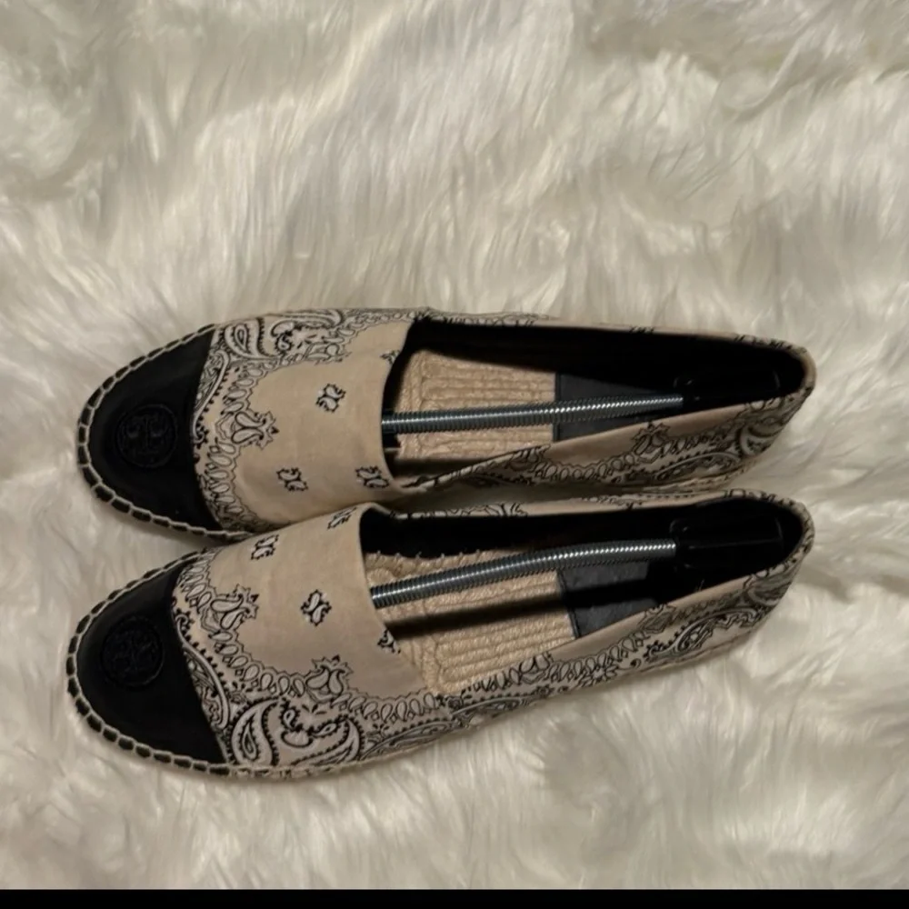 Tory Burch Pigment Espadrille Canvas Flat Shoe-Size 11M -Block Espadrille